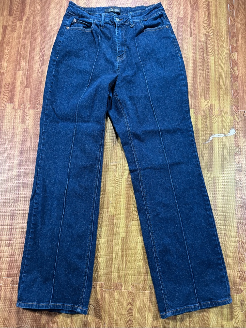 Judy Blue Dark Blue Straight-Leg Jeans with Center Seams